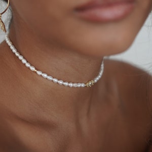 Dainty White Pearl Necklace, Bridal Necklace, Gift For Her, Freshwater Pearl Choker Necklace