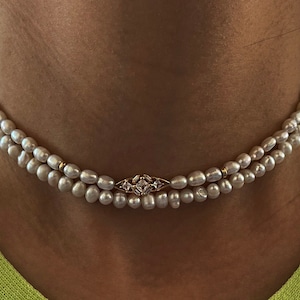 Freshwater Pearl Choker Necklaces ,Dainty White Pearl Necklace, Bridal Necklace , Gift For Her