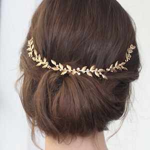 Gold Braut Blatt Tiara, Hochzeit Stirnband