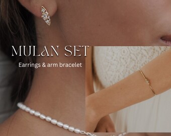 Custom bridesmaid gift bracelet earrings set Bridesmaid earrings, Bridesmaid bracelet, earrings and bracelet set, Bridal party jewelry set