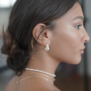 pearl earrings studs , bridal pearls earrings