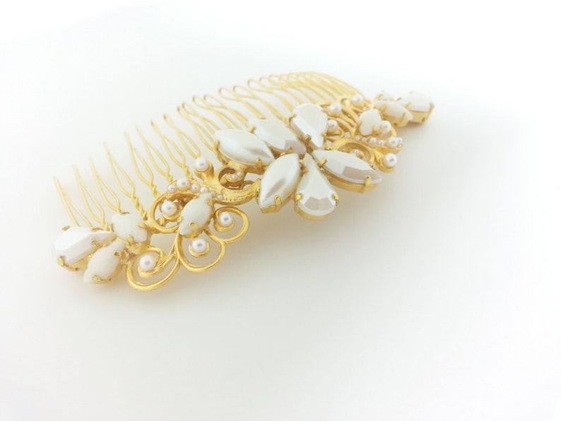 Bridal Jewelry Bridal Hair Comb Golden Hair Comb Wedding Hair Accessories Vintage Style bridal hair accessories Bridesmaids Gifts