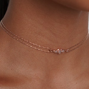 Rose gold Bridal Choker Necklace , Gift For Her