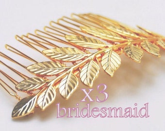 Bridesmaid hair accessories, leaf hair comb ,  hair comb , Greek Branch Hair Comb , Wedding Hair Accessories, gold leaf hair , bridesmaid