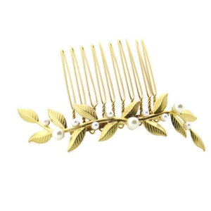 leaf hair comb, bridal hair accessories, bridal hair comb, Greek Branch Hair Comb, Wedding Hair Accessories image 3