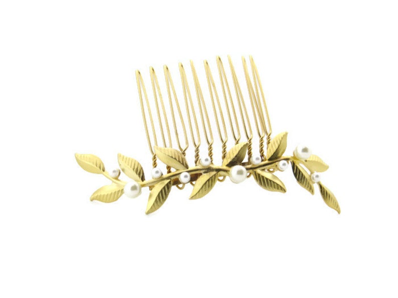 leaf hair comb, bridal hair accessories, bridal hair comb, Greek Branch Hair Comb, Wedding Hair Accessories image 3