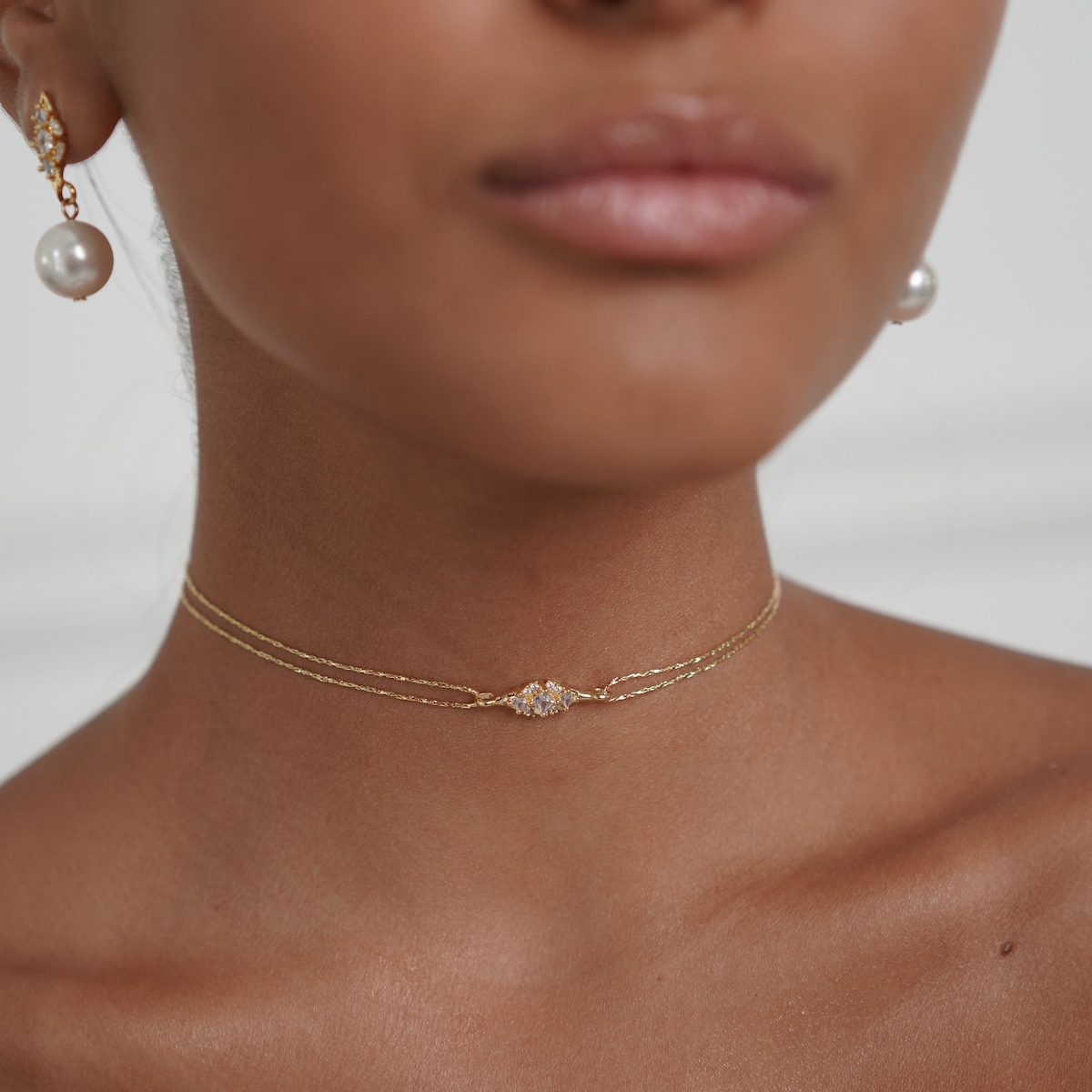Bridal Choker Necklace (gold)