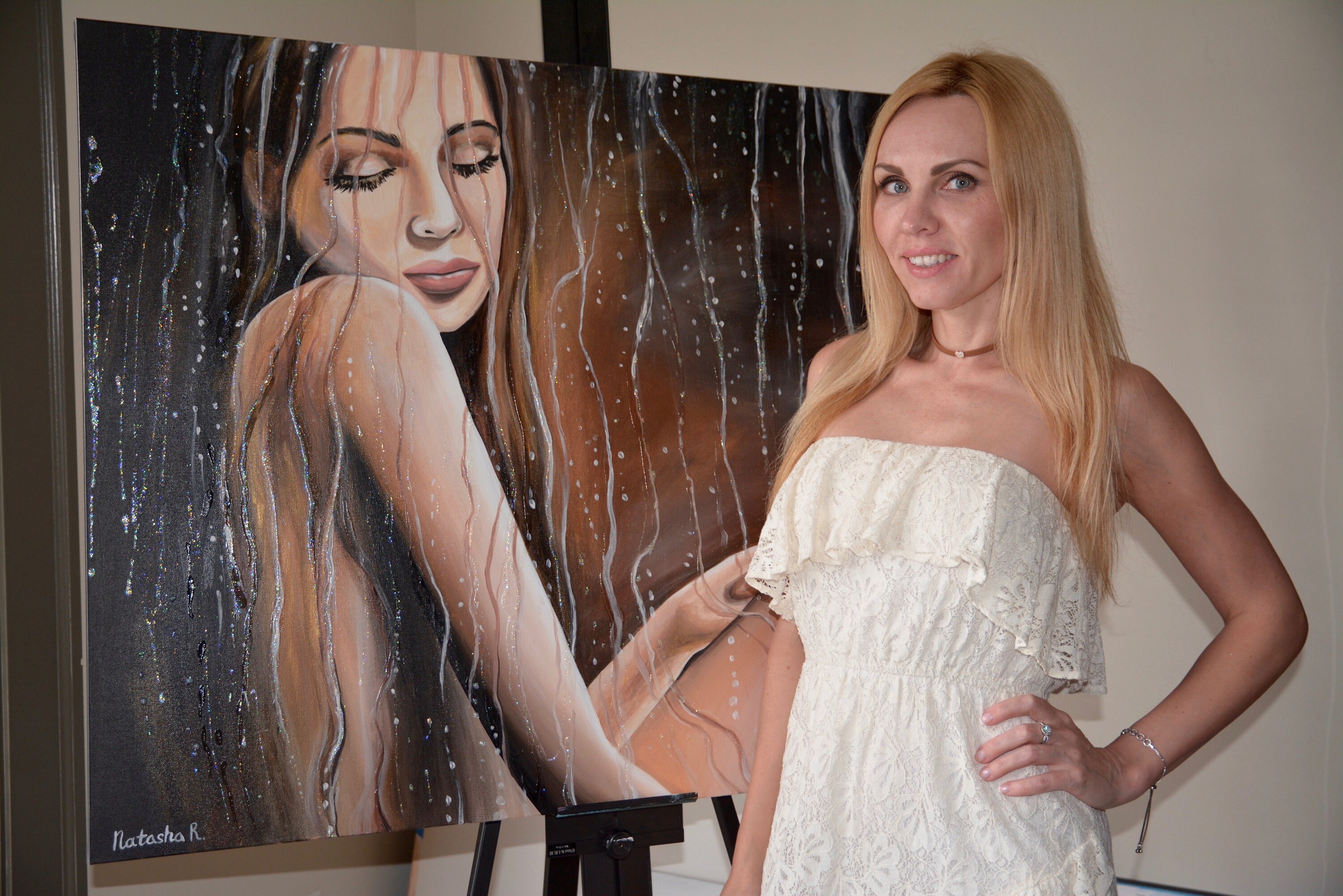 Nude in Rain. Original Acrylic Painting. - Etsy