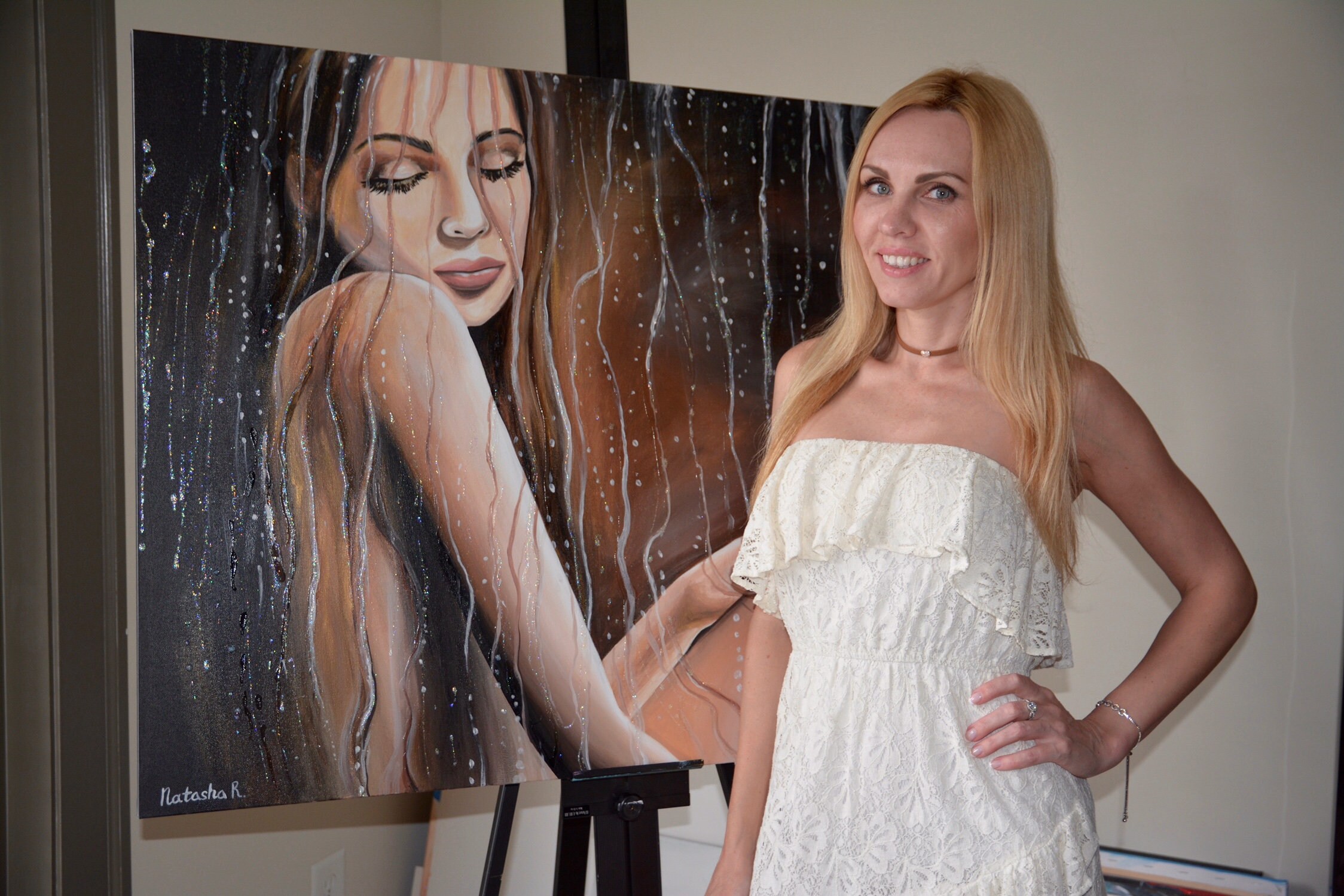 Nude in Rain. Original Acrylic Painting. - Etsy