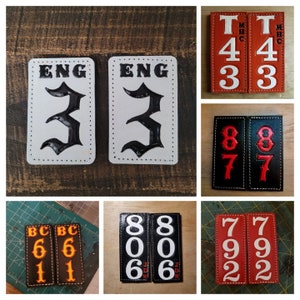 Firefighter Helmet Tags, Vertical Fire Dept, Accountability tags, Leather Helmet Tags, Custom leather, Fire Dept.