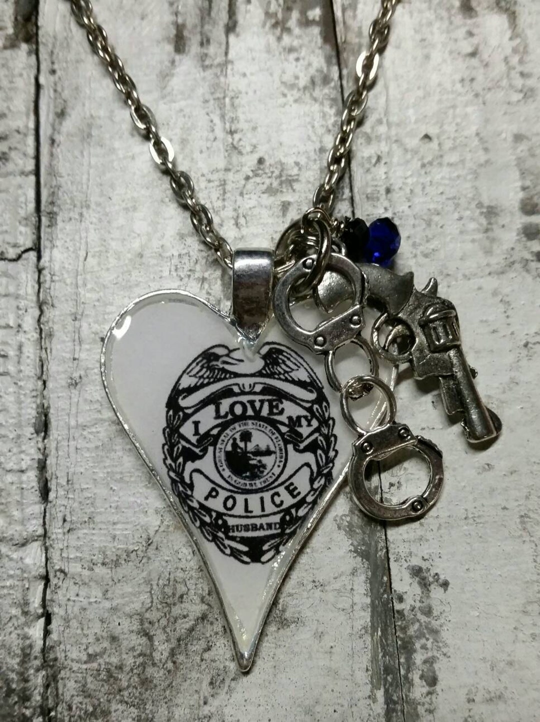 Police Charm Necklace Police Wife Police Love Etsy