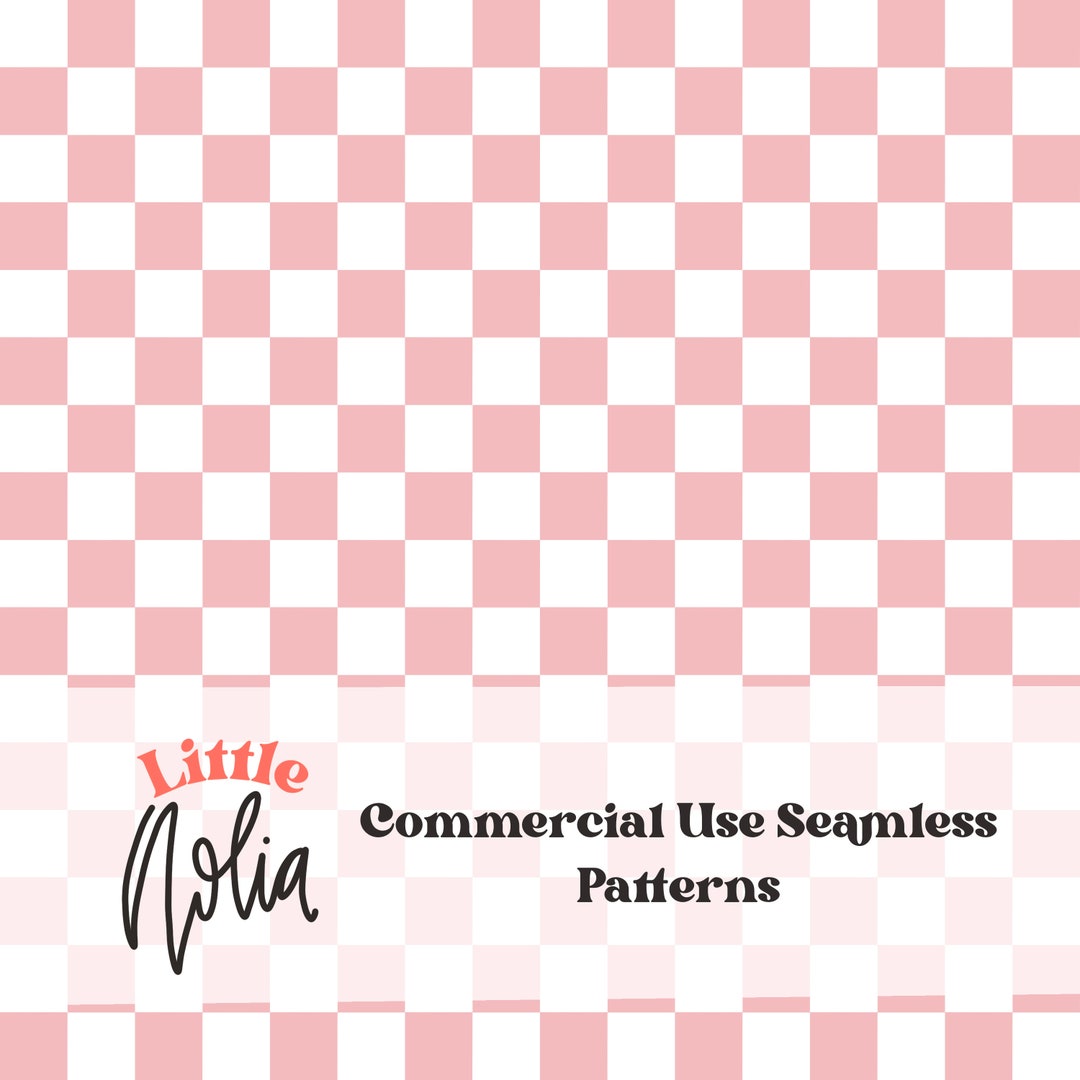 Pink Retro Checkered Pattern for Custom Fabric Seamless - Etsy