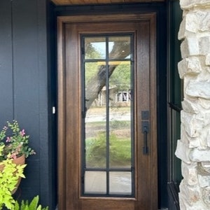 French NI-04 Pre-Hung and Finished Mahogany Wood and Iron Door 36" X 80"