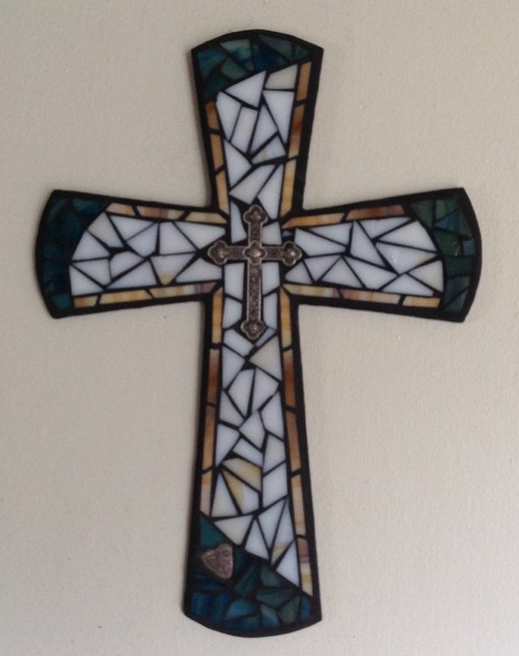 Mosaic Cross Religious Wall Unique Traditional Decorative