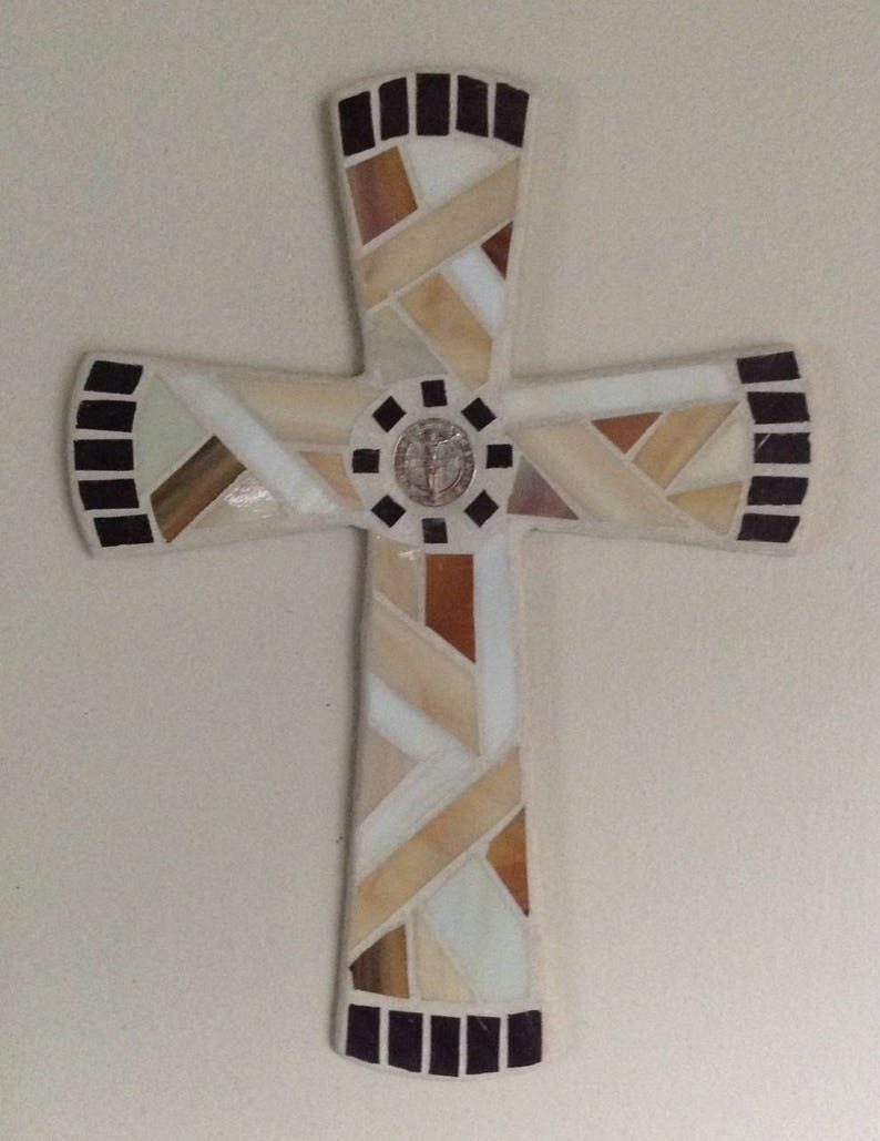 Unique Wall Cross Mosaic Hand Made Decorative Original Modern
