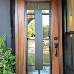 Modern MIN2 Pre-hung and Unfinished Mahogany Wood and Iron  Exterior Door.