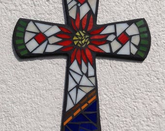 Colonial Wall Cross, Mosaic Cross, Original Wall Cross, Hand made Wall Cross, Colonial Wall Cross, Mosaic Wall Art, Unique Wall Cross