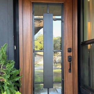Modern MIN2 Pre-Hung and Finished Mahogany Wood and Iron  Door 36&quot; X 96&quot;, Entry Door, French Door, Front Door.