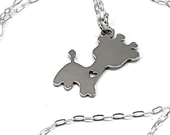 Engraved Giraffe Necklace, Sterling Silver Baby Animal Pendant