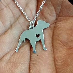 Pit Bull Necklace Engraving Pendant Sterling Silver Gold & Rose Gold Filled Jewelry Hand Buffed Personalized Pet Dog Charm Dog Gift