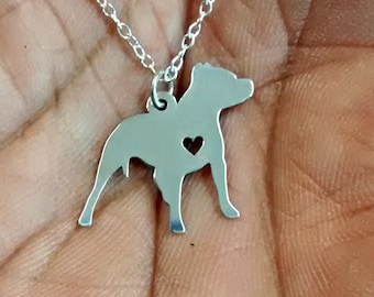 Pit Bull Necklace Engraving Pendant Sterling Silver Gold & Rose Gold Filled Jewelry Hand Buffed Personalized Pet Dog Charm Dog Gift