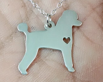 Poodle Puppy Cut Necklace Sterling Silver Jewelry - Gold & Rose Gold Filled Charm - Personalized Pet Dog Hand Buffed Gift