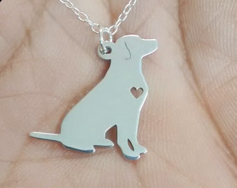 Labrador Necklace - Engraving Pendant - Sterling Silver Jewelry - Gold & Rose Gold Filled Charm - Personalized Hand Buffed Pet Dog