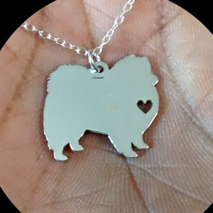 American Eskimo Necklace - Engraving Pendant - Sterling Silver Charm - Gold & Rose Gold Filled - Personalized Pet Jewelry - Hand Buffed Gift