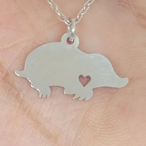 Mole Necklace Engrave Pendant Sterling Silver Gold & Rose Gold Jewelry Personalized Hand Buffed Animal Charm Mammals