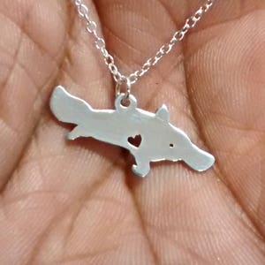Platypus Necklace Engrave Pendant Sterling Silver Jewelry Gold & Rose Gold Filled Personalized Pet Hand Buffed Animal Stainless Steel Charm