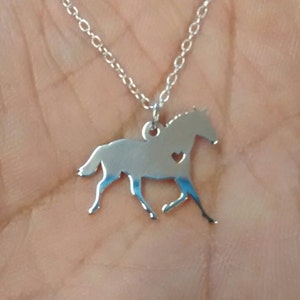 Horse Necklace Engrave Pendant Sterling Silver Gold Jewelry Rose Gold Jewelry Personalized Pet Jewelry Hand Buffed Animal Charm Pet