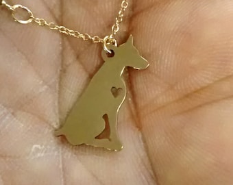 50pcs Dobermann Dog Antique Silver Charms Pendants For Jewelry Making 29*29mm