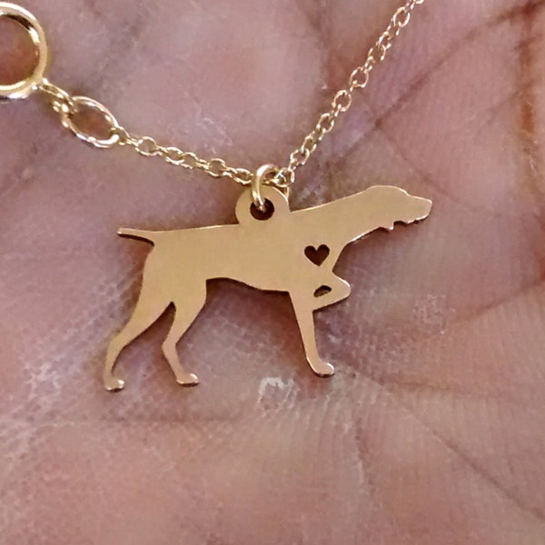 Pointer Necklace Dog Pendant Sterling Silver Gold & Rose Gold Filled Jewelry Personalized Pet Dog Hand Buffed Dog Charm