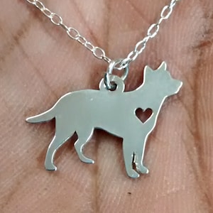 Australian Cattle Dog Necklace - Engraving Pendant - Sterling Silver Charm - Gold & Rose Gold Jewelry - Personalized Pet Hand Buffed Gift