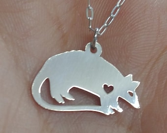 Sterling Silver Armadillo Necklace, Engraved Animal Pendant