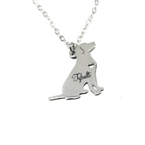 Labrador Necklace - Engraving Pendant - Sterling Silver Jewelry - Gold & Rose Gold Filled Charm - Personalized Hand Buffed Pet Dog