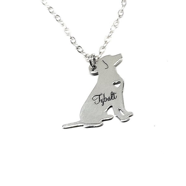 Labrador Necklace - Engraving Pendant - Sterling Silver Jewelry - Gold & Rose Gold Filled Charm - Personalized Hand Buffed Pet Dog