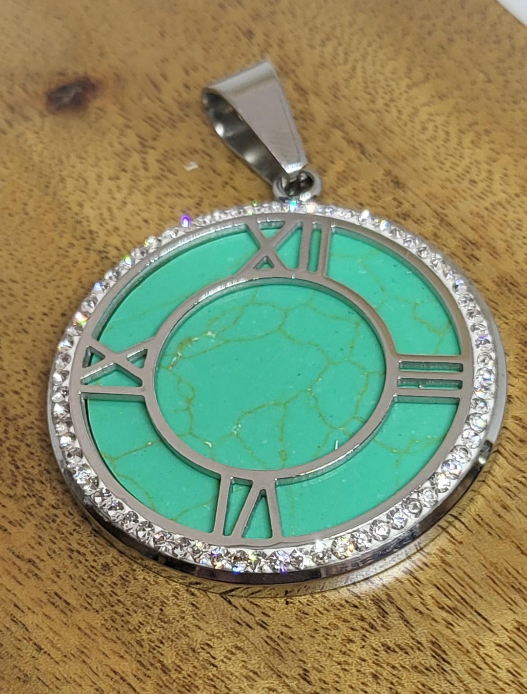 Time Pendant Engraved Clock Charm - Etsy