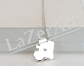 Alaska State Necklace – Personalized Sterling Silver Travel Keepsake