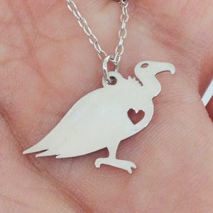 Vulture Necklace Engrave Pendant Sterling Silver Jewelry Gold & Rose Gold Filled Personalized Hand Buffed Stainless Steel Bird Charm