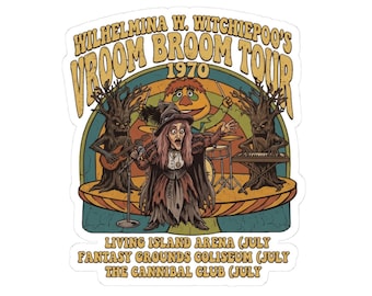 Witchiepoo's Vroom Broom Tour 1970 Sticker: H.R. Pufnstuf, Sid & Marty Krofft Band Art