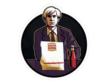 Andy Warhol Burger King Sticker | Vinyl Decal Art (Kiss-Cut)