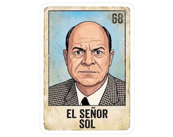 El Señor Sol vintage Lotería card Don Rickles sticker | Kiss-Cut Sticker