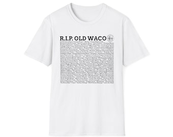 Koszulka „R.I.P. Old Waco” | Projekt listy pamiątkowej z białym tekstem