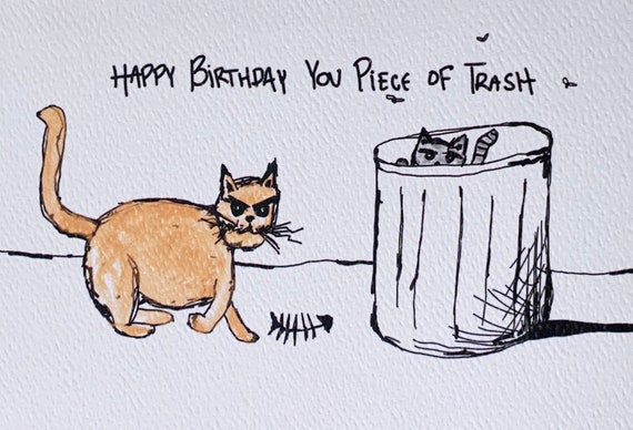 Joyeux Anniversaire Vous Morceau De Carte Poubelle Etsy Canada