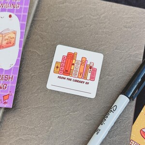 Exlibris Aufkleber | Retro Bücherregal | Babypartygeschenk, Kindergeschenk, Buchliebhaber, Lehrergeschenk, Buchclub