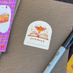 Adesivo de ex-libris | Mariposa mágica | Presente de chá de bebê, presente para criança, amante de livros, presente para professor, clube do livro