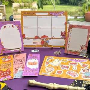 Zestaw Produktywności | Planer Tygodniowy, Notatnik, Lista Rzeczy Do Zrobienia | Jesień, Cottage Core, Straszny, Estetyka Halloween, Organizacja, Miłośnik Książek