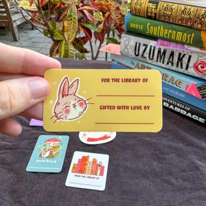 Exlibris Aufkleber | Hase Häschen | Babypartygeschenk, Kindergeschenk, Buchliebhaber, Lehrergeschenk, Buchclub