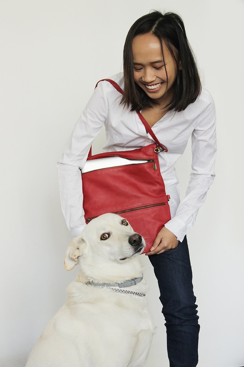 Laptop sleeve 13 inch Laptop shoulder bag Red laptop bag leather Macbook pro case Laptop sleeve with zipper